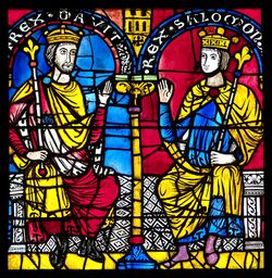 David et Salomon, vitrail roman, Cathédrale de Strasbourg.jpg
