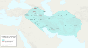 The Parthian Empire in 94 BC at its greatest extent, during the reign of Mithridates II (r. 124–91 BC)
