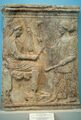 Demeter and Kore, marble relief, 500-475 BC, AM Eleusis, 081135.jpg
