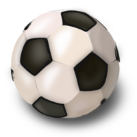 A white football with black pentagons