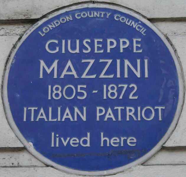 File:Giuseppe Mazzini 183 Gower Street blue plaque.jpg