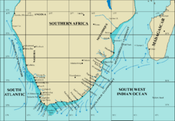 Marine species distribution reference map Southern Africa.png
