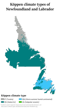 Newfoundland and Labrador Köppen.svg