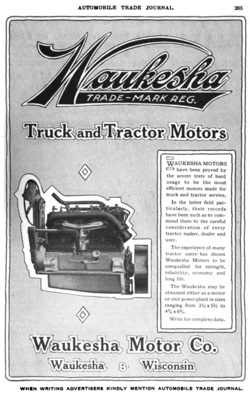 Waukesha Motor Company advert in Automobile Trade Journal vol 20 1916.png