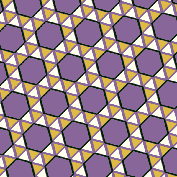 File:Academ Periodic tiling where eighteen triangles encircle each hexagon.svg
