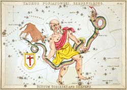 Sidney Hall - Urania's Mirror - Taurus Poniatowski, Serpentarius, Scutum Sobiesky, and Serpens.jpg