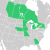 Symphyotrichum firmum native distribution: Canada — Alberta, Manitoba, Ontario, Saskatchewan; US — Georgia, Iowa, Michigan, Minnesota, Missouri, Nebraska, New York.