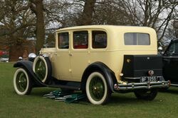 Vauxhall Grosvenor 20-60 mfd 1929 per owner or 1930 per DVLA 2900cc sic DVLA rear three quarters.JPG