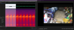 Adobe Audition spectrograph (Left) ld-analyse with TBC file set loaded (Right) - Munday Demo Tape Public Archive.