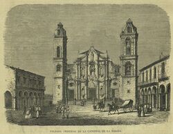 Fachada principal de la catedral de la Habana, en La Ilustración Católica.jpg