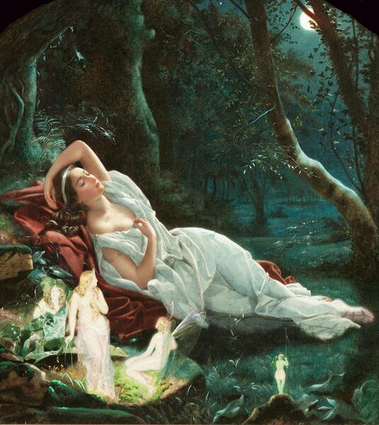 File:John Simmons - Titania sleeping in the moonlight protected by her fairies.jpg