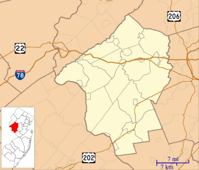 Location map of Hunterdon County, New Jersey.svg