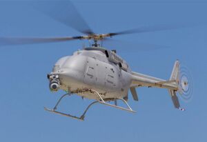 MQ-8C Fire Scout prepares to land on RWY 27 at Naval Air Warfare Center's Sea Test Range at Point Mugu.jpg