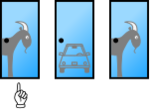 Player has picked Door 1 and the car is behind Door 2