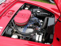 View of the cramped engine bay