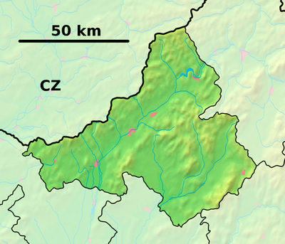 Trenčín Region - physical map.png