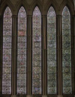 York Minster window n16 "The Five sisters" (16157008236).jpg