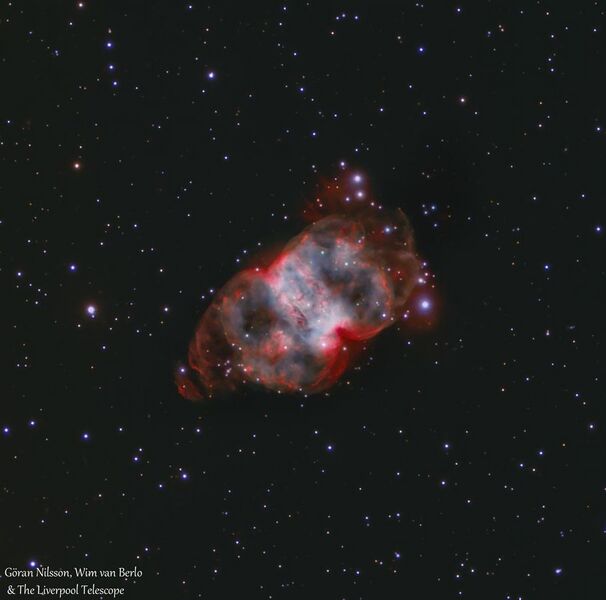 File:Little Dumbbell Nebula M76 by Goran Nilsson, Wim van Berlo & Liverpool Telescope.jpg