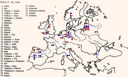 Old European hydronymic map for the root *al-, *alm- Krahe.jpg