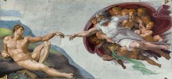 Michelangelo's "The Creation of Adam" on the Sistine Chapel ceiling