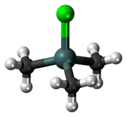 Trimethyltin chloride 3D ball.png
