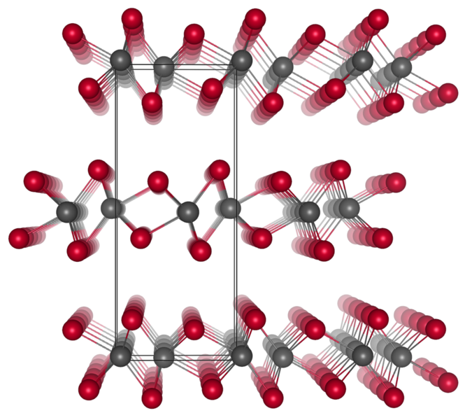 File:Tungsten ditelluride WTe2 - distorted 1T or Td structure - W gray Te red.png