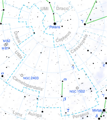 Stein 2051 is located in the constellation Camelopardalis