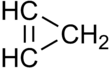 Skeletal formula of cyclopropene with implicit hydrogens shown