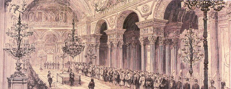 File:Opening ceremony of the First Ottoman Parliament at the Dolmabahce Palace in 1876.jpg