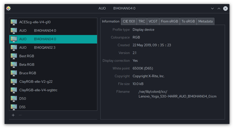 File:Colour profile viewer on KDE Plasma screenshot.png