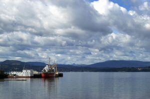 Canadian Coast Guard vessel moored in North Saanich, Vancouver Island, British Columbia.jpg
