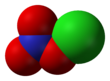 Spacefill model of chlorine nitrate