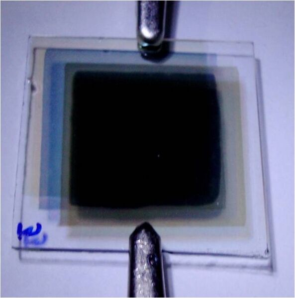 File:Electrochromic devices in color state, The MSU Baroda, India.jpg