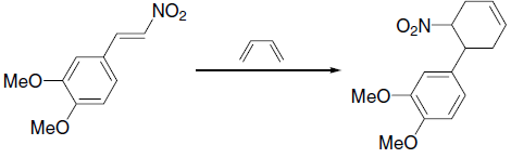 Nitroalkene dienophile in cycloaddition with butadiene.svg