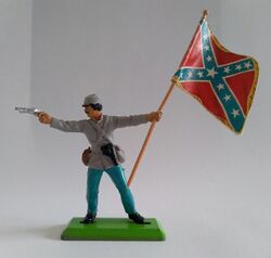 Britains Deetail Confederate NCO with flag and pistol
