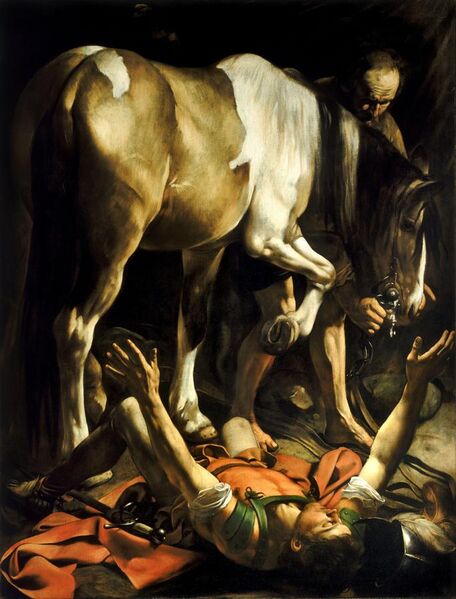 File:Conversion on the Way to Damascus-Caravaggio (c.1600-1).jpg