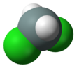 Spacefill model of dichlorosilane
