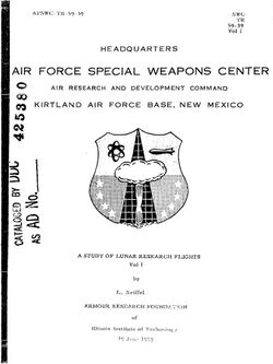 A black-and-white image of a document's first page. The words "Air Force Special Weapons Centre" are in large print above an image of a crest or seal, whilst the title "A Study of Lunar Research Flights – Volume I" is towards the bottom of the page.