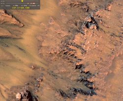 Warm Season Flows on Slope in Newton Crater (animated).gif