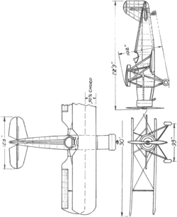 3-view line drawing of the Meyers OTW