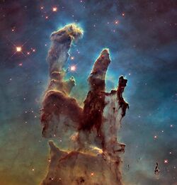 The iconic Hubble photo of the gas pillars in the Eagle Nebula
