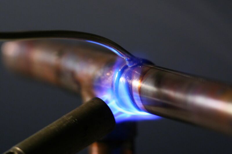 File:Propane torch soldering copper pipe.jpg