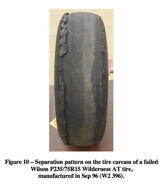 File:Tire Tread Separation of a Firestone P235 75R15 Wilderness AT tire.png