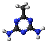 Ball-and-stick model of the acetoguanamine molecule