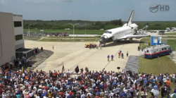Atlantis welcome home ceremony outside the OPF July 22.png