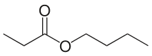 Butyl propionate, an ester of butanol and propionic acid