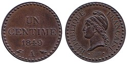 Centim 1849, France, Second Republic - L-R.jpg