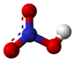 Ball-and-stick model of nitric acid