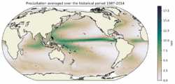 Map of global average annual precipitation