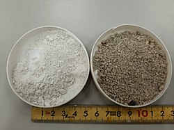 Samples of "ground granulated blast furnace slag" and "granulated blast furnace slag".jpg